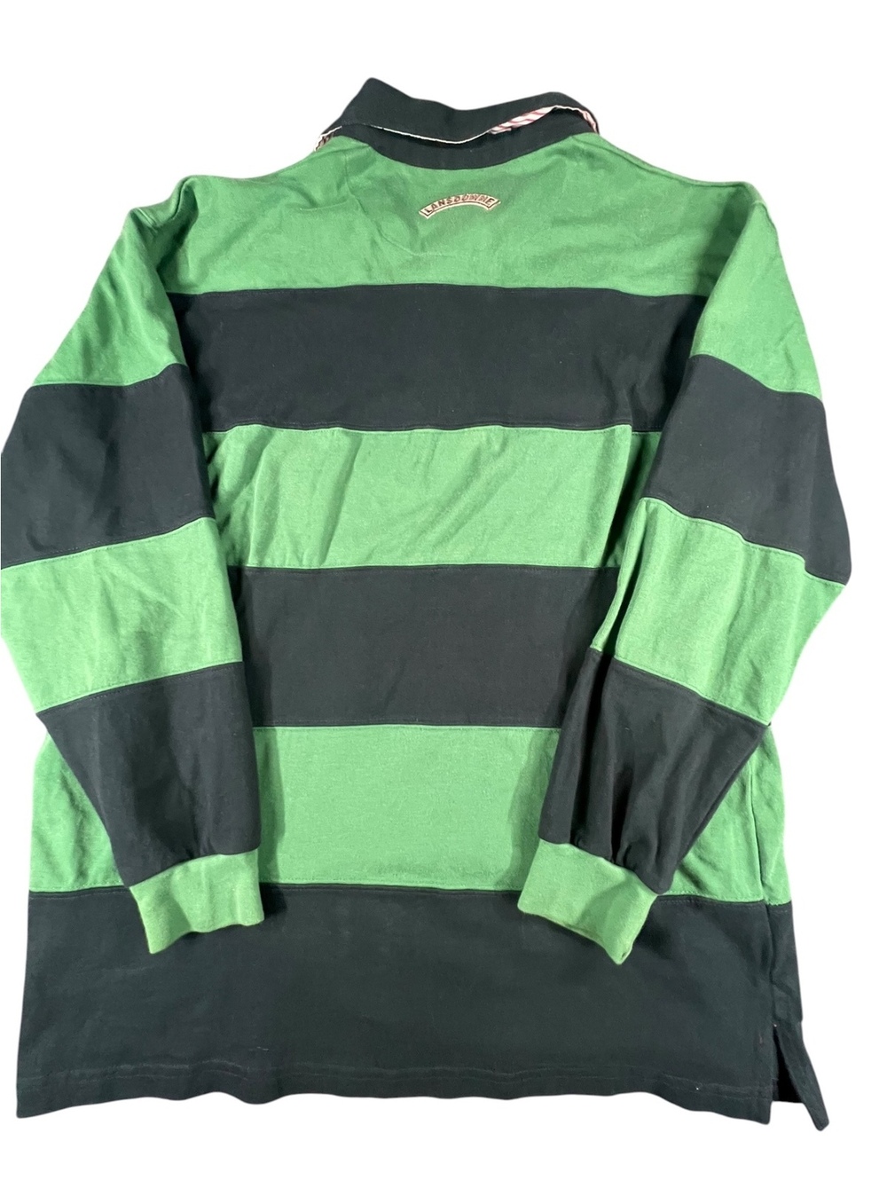 Ireland Rugby Shirt Green Navy Striped Oversized Heritage Polo Large - Picture 3 of 6
